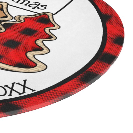 Personalisiert Buffalo Kariert Gingham Weihnachtsb Schneidebrett (Ecke)