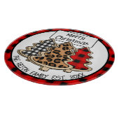 Personalisiert Buffalo Kariert Gingham Weihnachtsb Schneidebrett (Ecke)