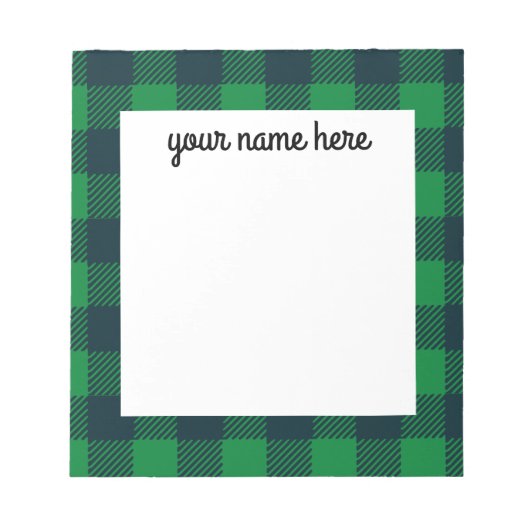 Personalisiert Buffalo Kariert Notepad Notizblock (Vorderseite)