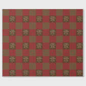 Personalisiert Buffalo Karo Brown Happy Birthday Geschenkpapier (Flach)