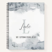 Personalisiert Bujo Gray Wasserfarben Affirmations Notizblock (Vorderseite)