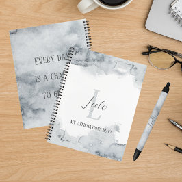 Personalisiert Bujo Gray Wasserfarben Affirmations Notizblock