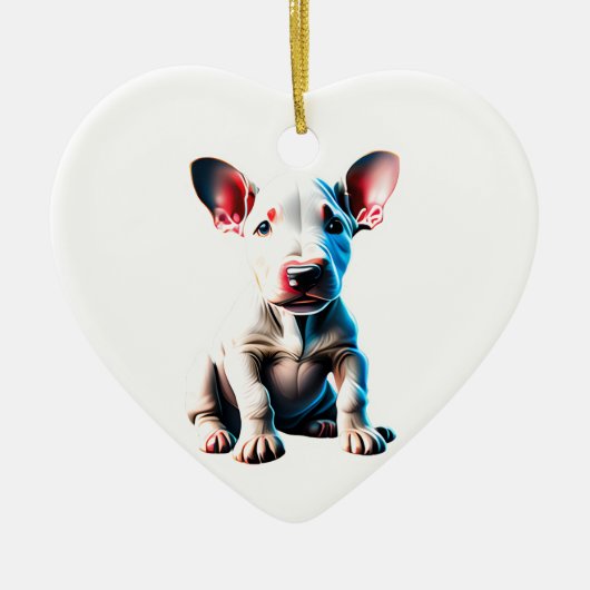 Personalisiert Bull Terrier Puppy Keramik Ornament (Vorne)