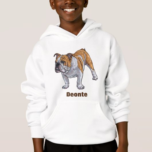 Personalisiert Bulldog Hoodie (Vorderseite)