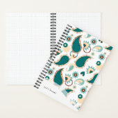 Personalisiert Bullet Journal Aquamarin Boho Paisl Notizblock (Innen)