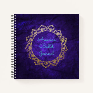Personalisiert Bullet Journal Gold Mandala Notizblock