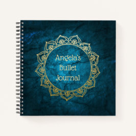 Personalisiert Bullet Journal Gold Mandala Notizblock