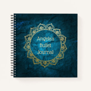 Personalisiert Bullet Journal Gold Mandala Notizblock