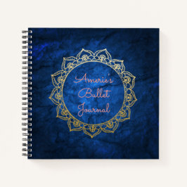 Personalisiert Bullet Journal Gold Mandala Notizblock