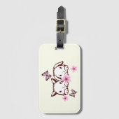 Personalisiert Bunny Butterfly Cherry Blossom Gepäckanhänger (Vorderseite Vertikal)
