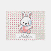 Personalisiert Bunny Fleecedecke (Vorderseite (Horizontal))