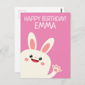 Personalisiert Bunny Geburtstag Postkarte (Vorne/Hinten)