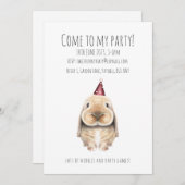 Personalisiert Bunny Party Einladung (Vorne/Hinten)