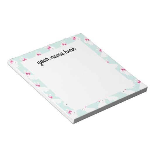 Personalisiert Bunny Rabbit Notepad Notizblock (angewinkelt)