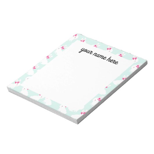 Personalisiert Bunny Rabbit Notepad Notizblock (Rotiert)