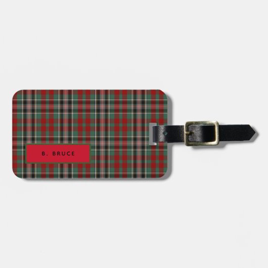 Personalisiert Burce Kinnaird Tartan Mens Gepäck Gepäckanhänger (Vorderseite horizontal)