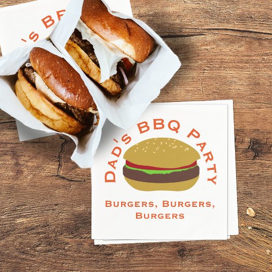Personalisiert Burgers Backyard GRILLEN Paper Napk Serviette