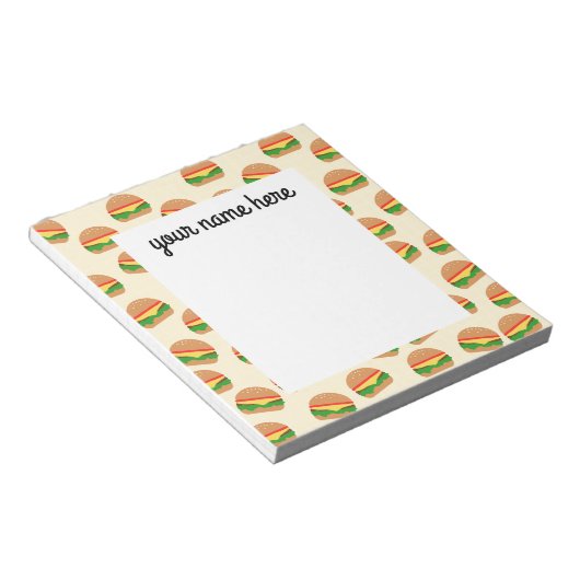 Personalisiert Burgers Notepad Notizblock (angewinkelt)