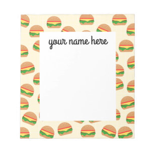 Personalisiert Burgers Notepad Notizblock