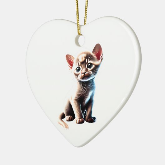 Personalisiert Burmese Kitten Keramik Ornament (Links)