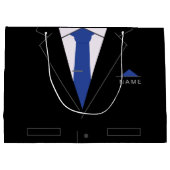 Personalisiert Business Black Anzug Necktie Gesche Große Geschenktüte (Rückseite)