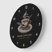 Personalisiert Business Coffee Shop - Kaffee Bar Große Wanduhr (Winkel)