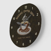 Personalisiert Business Coffee Shop - Kaffee Bar Große Wanduhr (Winkel)