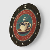 Personalisiert Business Coffee Shop - Kaffee Bar Große Wanduhr (Winkel)