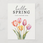 Personalisiert Business Hello Spring Tulips Postkarte (Vorderseite)