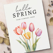 Personalisiert Business Hello Spring Tulips Postkarte