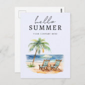 Personalisiert Business Hello Summer Beach Postkarte (Vorne/Hinten)