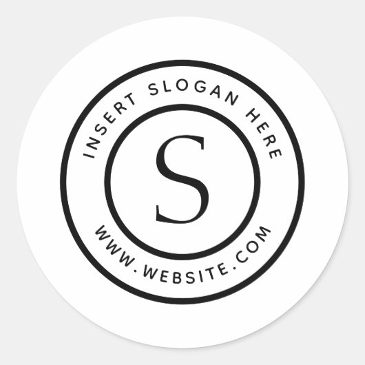 Personalisiert-Business-Monogramm Runder Aufkleber (Vorderseite)