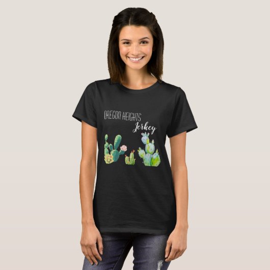 Personalisiert Business T - Shirt Bohemisch Cactus (Vorne ganz)