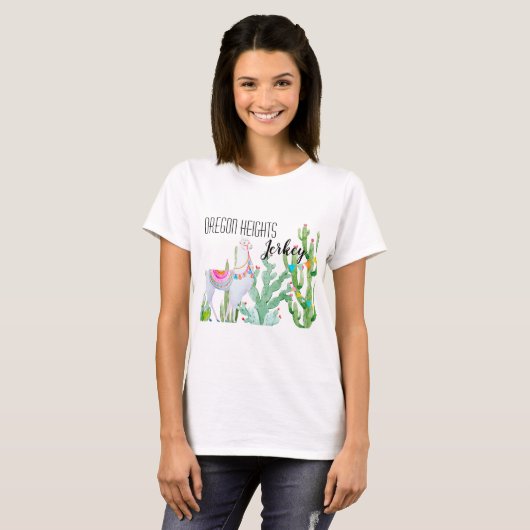 Personalisiert Business T - Shirt Boho Llama Bohem (Vorne ganz)