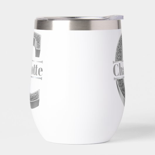 Personalisiert C Erste Silver Monogramm Ihr Name (Links)