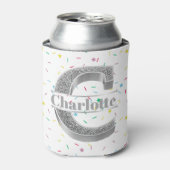 Personalisiert C Erste Silver Monogramm Ihr Name Dosenkühler (Kanne Vorderseite)