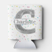 Personalisiert C Erste Silver Monogramm Ihr Name Dosenkühler (Rückseite)