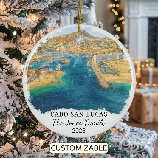 Personalisiert Cabo San Lucas Ornament, Mexiko Keramik Ornament