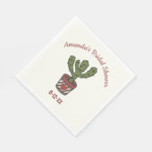 Personalisiert Cactus Theme Brautparty Matching Serviette (Ecke)