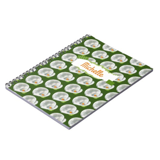 Personalisiert Calla Lilly Pattern Notizblock (Linke Seite)