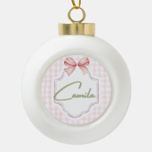 Personalisiert Camila Baby Girl Kinderzimmer Bow&G Keramik Kugel-Ornament