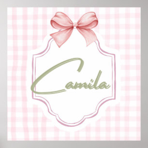 Personalisiert Camila Baby Girl Kinderzimmer Bow&G Poster