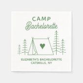 Personalisiert Camp Bachelorette Niedlich Zelt Serviette (Vorderseite)