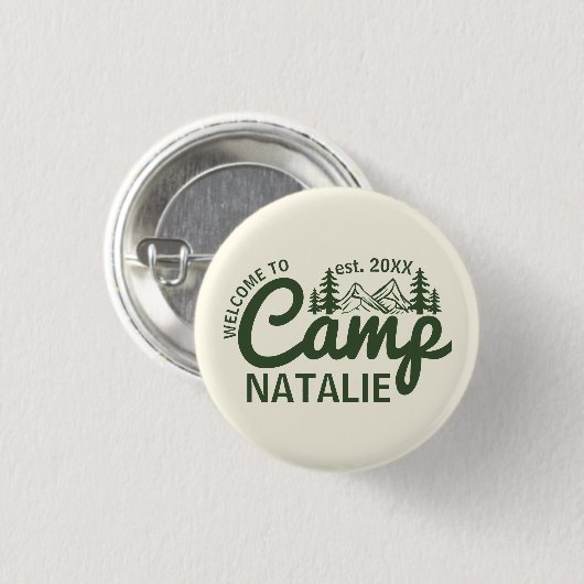 Personalisiert Camp Junggeselinnen-Abschied Brides Button (Vorne & Hinten)
