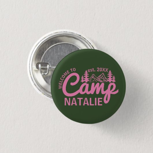 Personalisiert Camp Junggeselinnen-Abschied Brides Button (Vorne & Hinten)