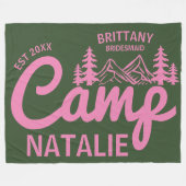 Personalisiert Camp Junggeselinnen-Abschied Brides Fleecedecke (Vorderseite (Horizontal))
