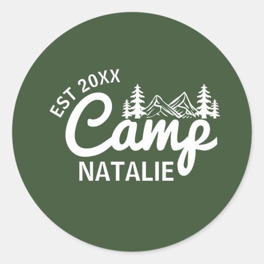 Personalisiert Camp Junggeselinnen-Abschied Brides Runder Aufkleber (Vorderseite)