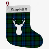 Personalisiert Campbell Military Tartan Green Kari Großer Weihnachtsstrumpf (Vorderseite)