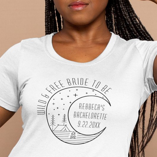 Personalisiert Camping Junggeselinnen-Abschied Moo T-Shirt