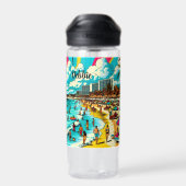 Personalisiert Cancun, Mexiko mit Pop Art Vibe Trinkflasche (Rückseite)